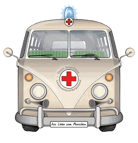Ambulance With Red Cross Sticker