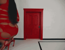 Ambush Doors Pushing Red Door GIF