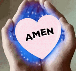 Amen Glowing Heart Hands Sticker GIF