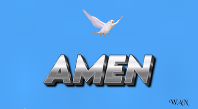 Amen Word On Blue Background GIF