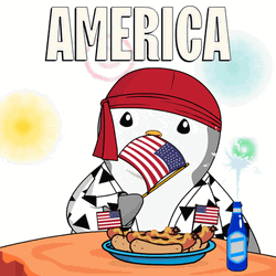 America Happy Pudgy Penguin GIF