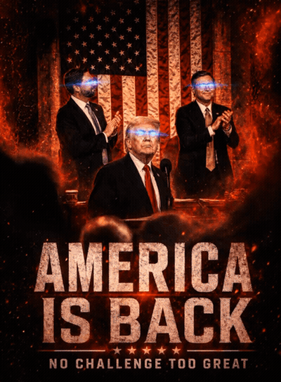 America Is Back Poster With Trump