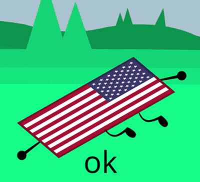 American Flag Arms Legs Laying On Ground Saying Ok GIF