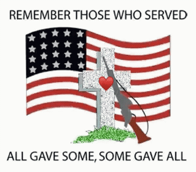 American Flag Cross Gun Remember Those Who Served GIF