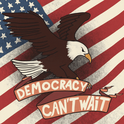 American Flag Eagle Democracy Can T Wait Banner GIF