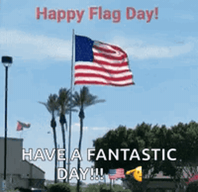 American Flag Flying For Happy Flag Day GIF