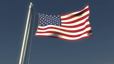American Flag Flying In Wind GIF