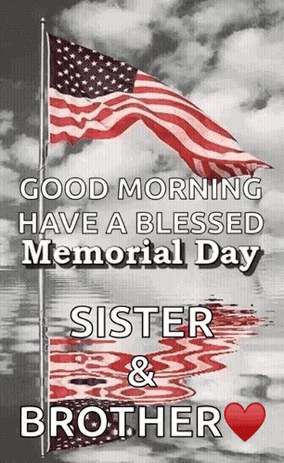 American Flag Good Morning Memorial Day GIF
