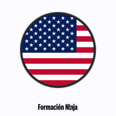 American Flag In Circle With Formacion Ninja GIF