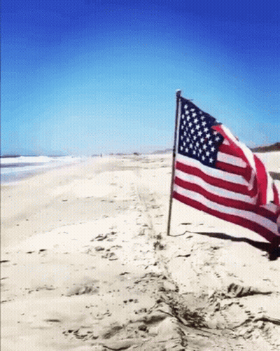 American Flag On Beach GIF