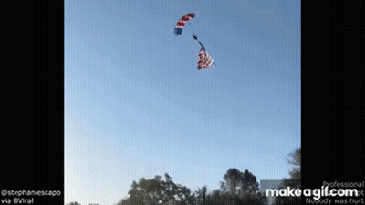 American Flag Parachute Flying GIF