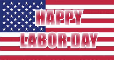 American Flag Saying Happy Labor Day GIF