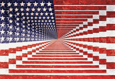 American Flag Staircase Illusion GIF