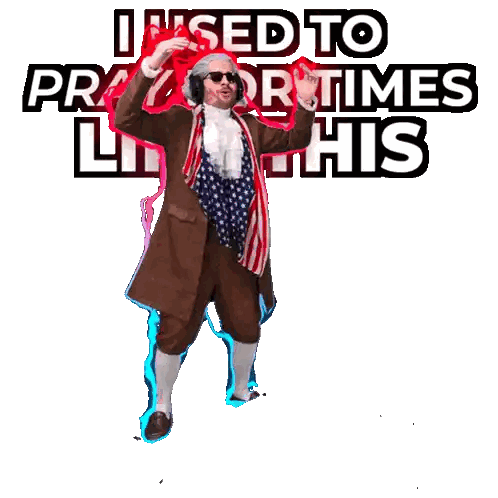 American Flag Suit Jumping I Used To Pray For Times Sticker