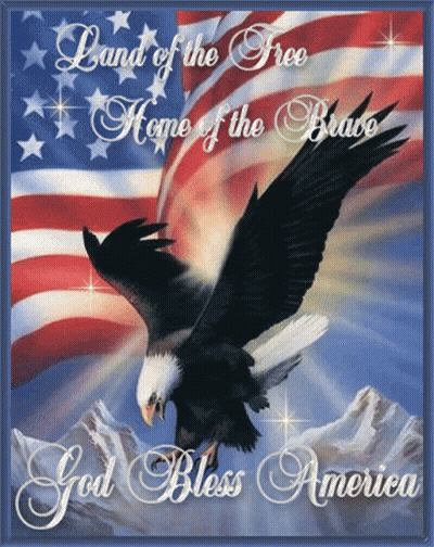 American Flag Waving God Bless America GIF
