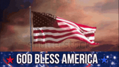 American Flag Waving In Wind God Bless America GIF