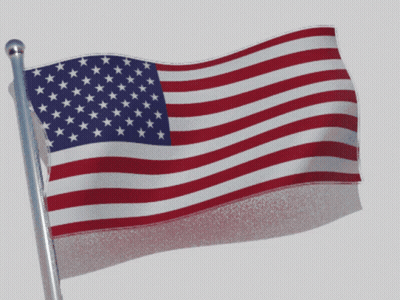 American Flag Waving On Pole GIF