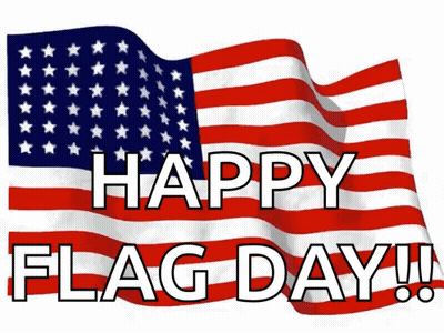 American Flag Waving Saying Happy Flag Day GIF