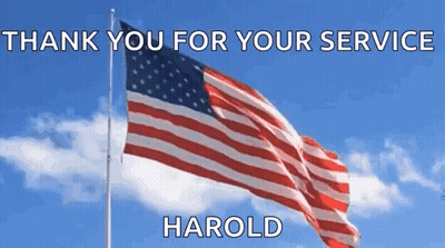 American Flag Waving Thank You For Your Service Harold GIF