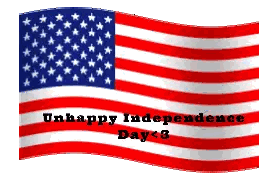 American Flag Waving Unhappy Independence Day 3 Sticker