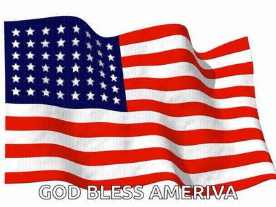 American Flag Waving With God Bless America GIF