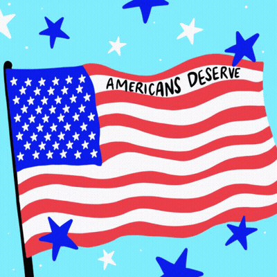 American Flag With Americans Deserve GIF