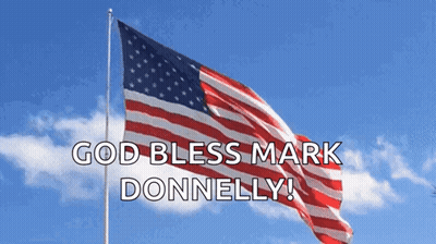 American Flag With God Bless Mark Donnelly GIF
