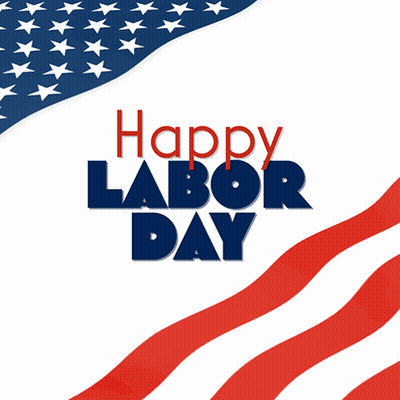 American Flag With Happy Labor Day GIF