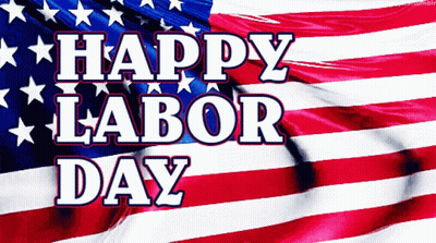 American Flag With Happy Labor Day GIF