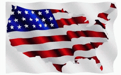 American Flag With Map Of USA GIF