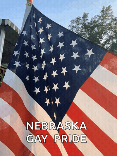 American Flag With Nebraska Gay Pride GIF