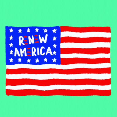 American Flag With RNW America GIF