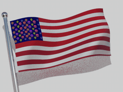 American Flag With Skulls GIF