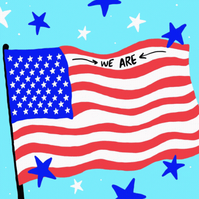 American Flag With We Are GIF
