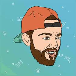 American Rapper Mac Miller Head Animation GIF