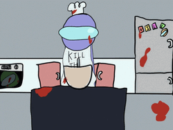 Among Us 2D Purple Impostor Kill While Cooking GIF