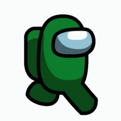 Among Us Character Green Running GIF