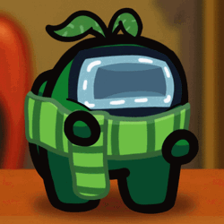 Among Us Character Green With Scarf  GIF
