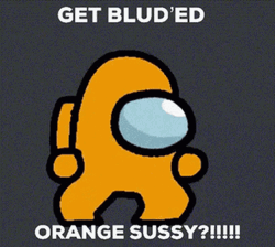 Among Us Character Orange Sussy  GIF