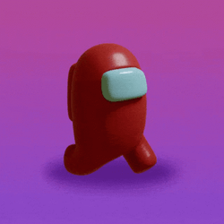 Among Us Character Red Walking Loop GIF