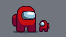 Among Us Character Red With Baby Red GIF