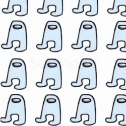 Among Us Character Silver Loop GIF