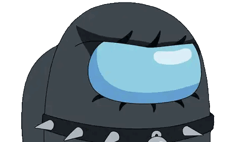 Among Us Character With Spikes On His Collar Sticker