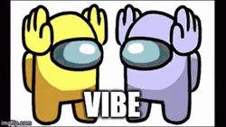 Among Us Character Yellow And Silver Vibe GIF