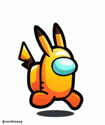 Among Us Character Yellow As Pikachu GIF