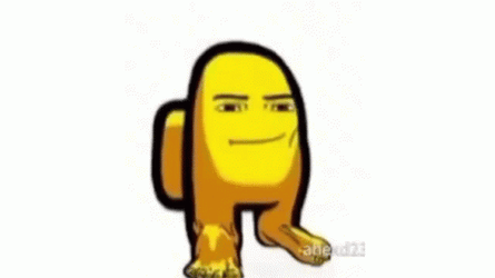 Among Us Character Yellow With Face  GIF