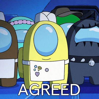 Among Us Characters Standing Agreed GIF
