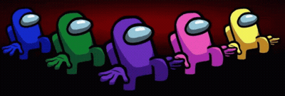 Among Us Characters Standing In A Row GIF
