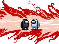 Among Us Characters Standing Together Sticker