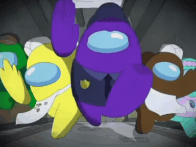 Among Us Characters Waving GIF